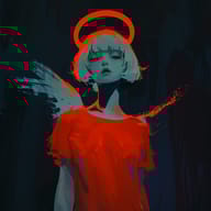 an example of an image generated in MidJourney using the prompt with the --sref 2732593321, ranked 10th among the user favorites on this website.